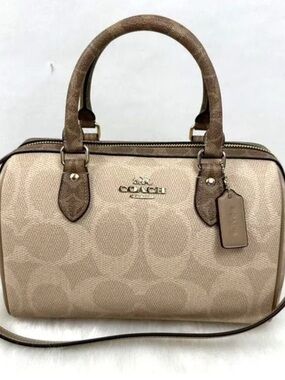 NWT Coach Rowan Satchel Bag in Blocked Signature Canvas (Retail $398)